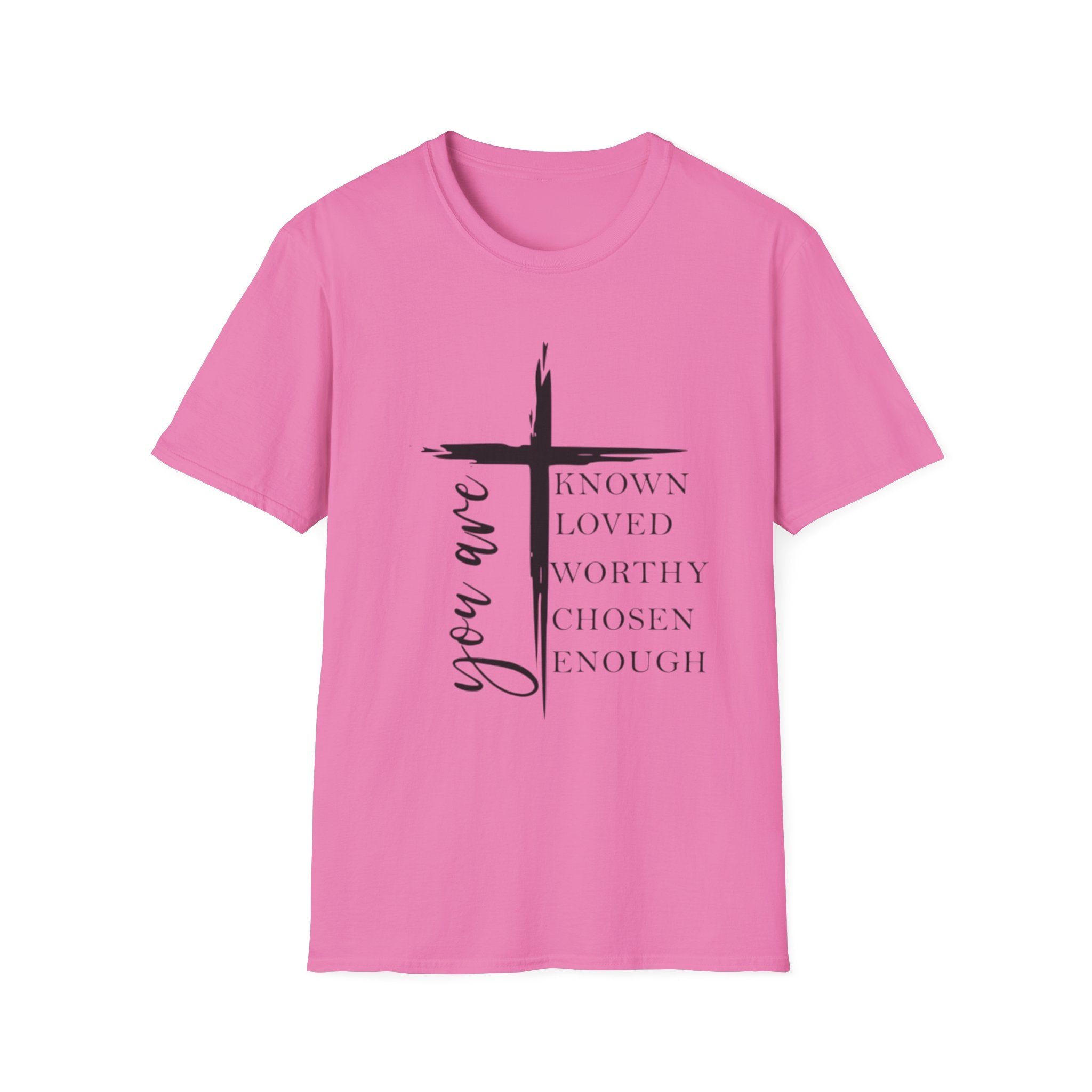 Christian Cross 'You Are' Inspirational T-Shirt — Known, Loved, Worthy, Chosen, Enough