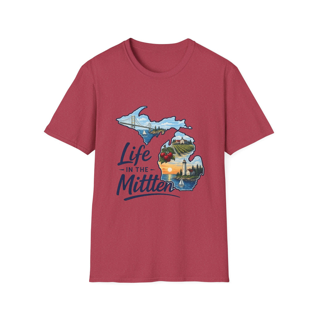 Life in the Mitten Michigan T-Shirt — Scenic State Pride Tee