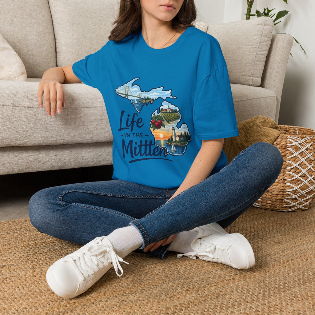 Life in the Mitten Michigan T-Shirt — Scenic State Pride Tee