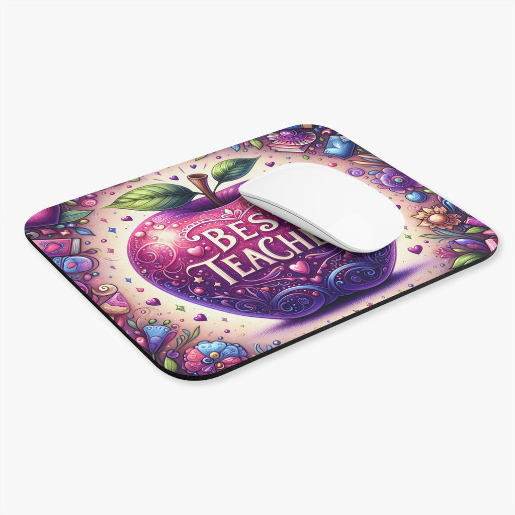 Best Teacher Apple Mouse Pad — Colorful Appreciation Gift for Educators