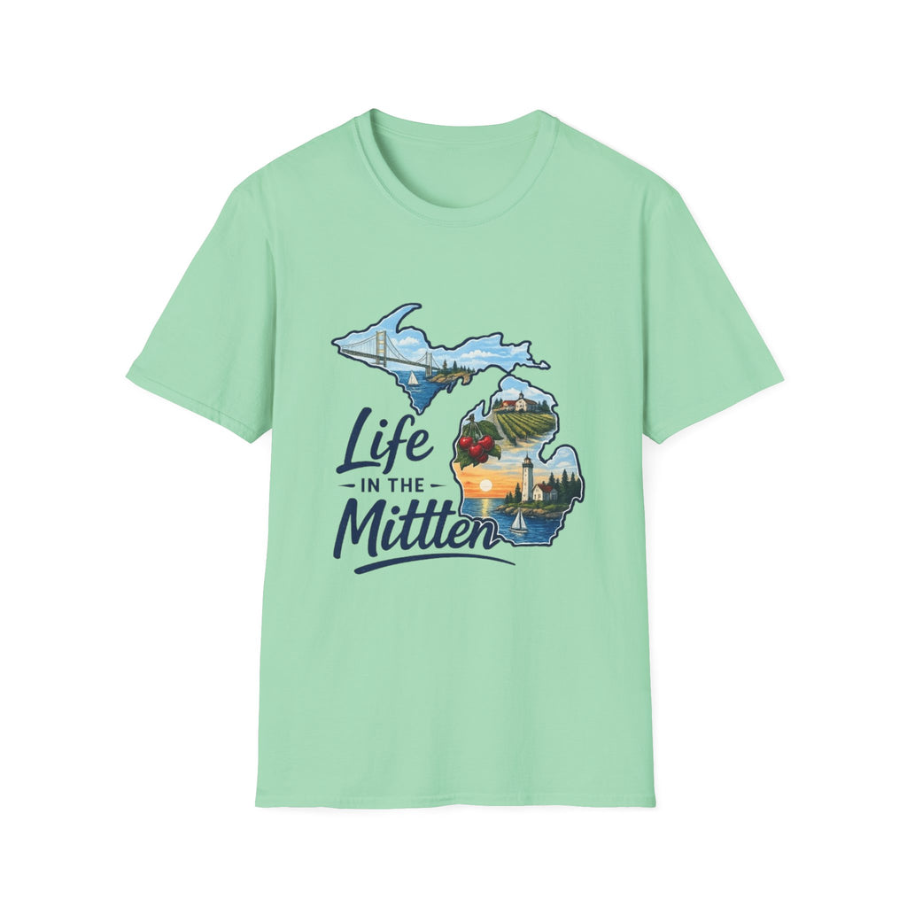 Life in the Mitten Michigan T-Shirt — Scenic State Pride Tee