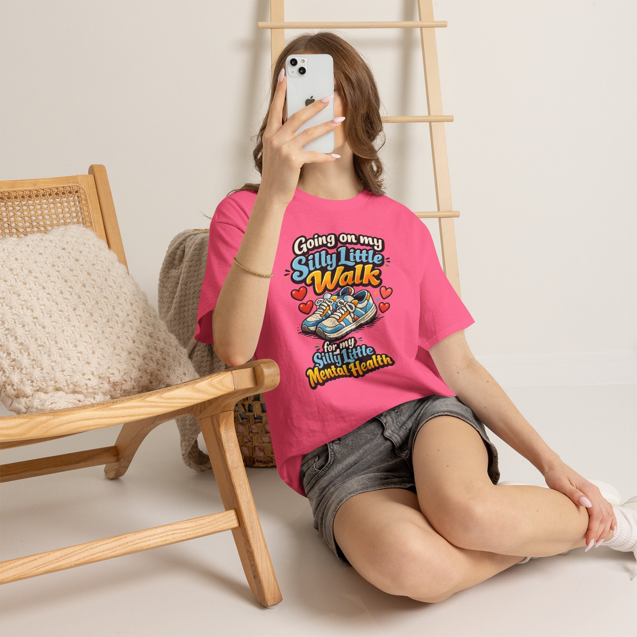 Mental Health Walk T-Shirt — "Going on My Silly Little Walk" Graphic Tee