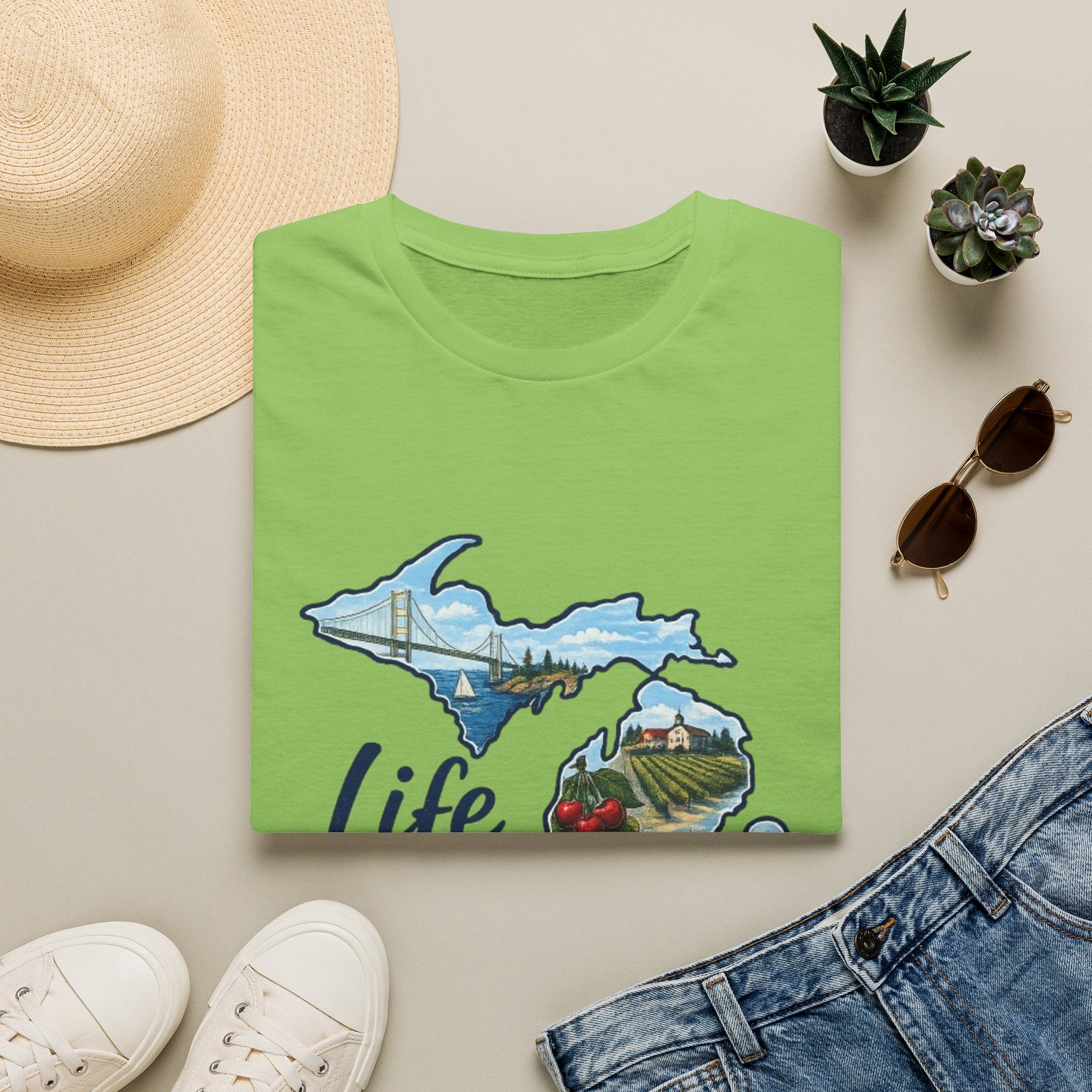 Life in the Mitten Michigan T-Shirt — Scenic State Pride Tee