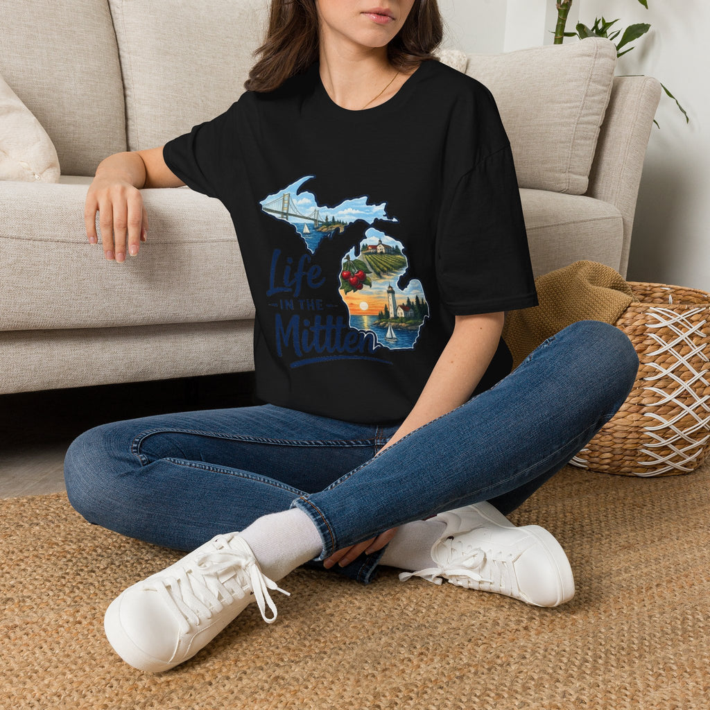 Life in the Mitten Michigan T-Shirt — Scenic State Pride Tee