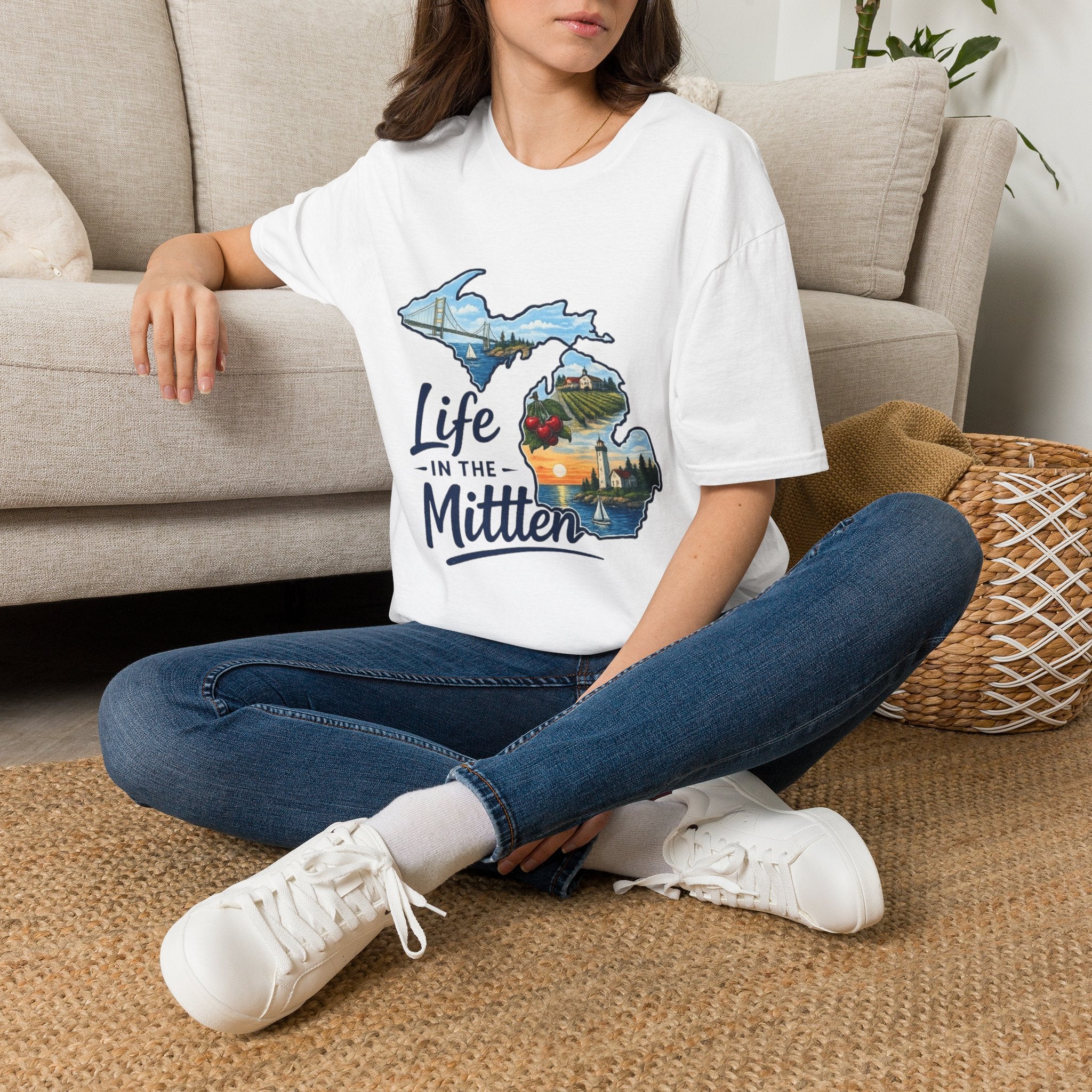 Life in the Mitten Michigan T-Shirt — Scenic State Pride Tee