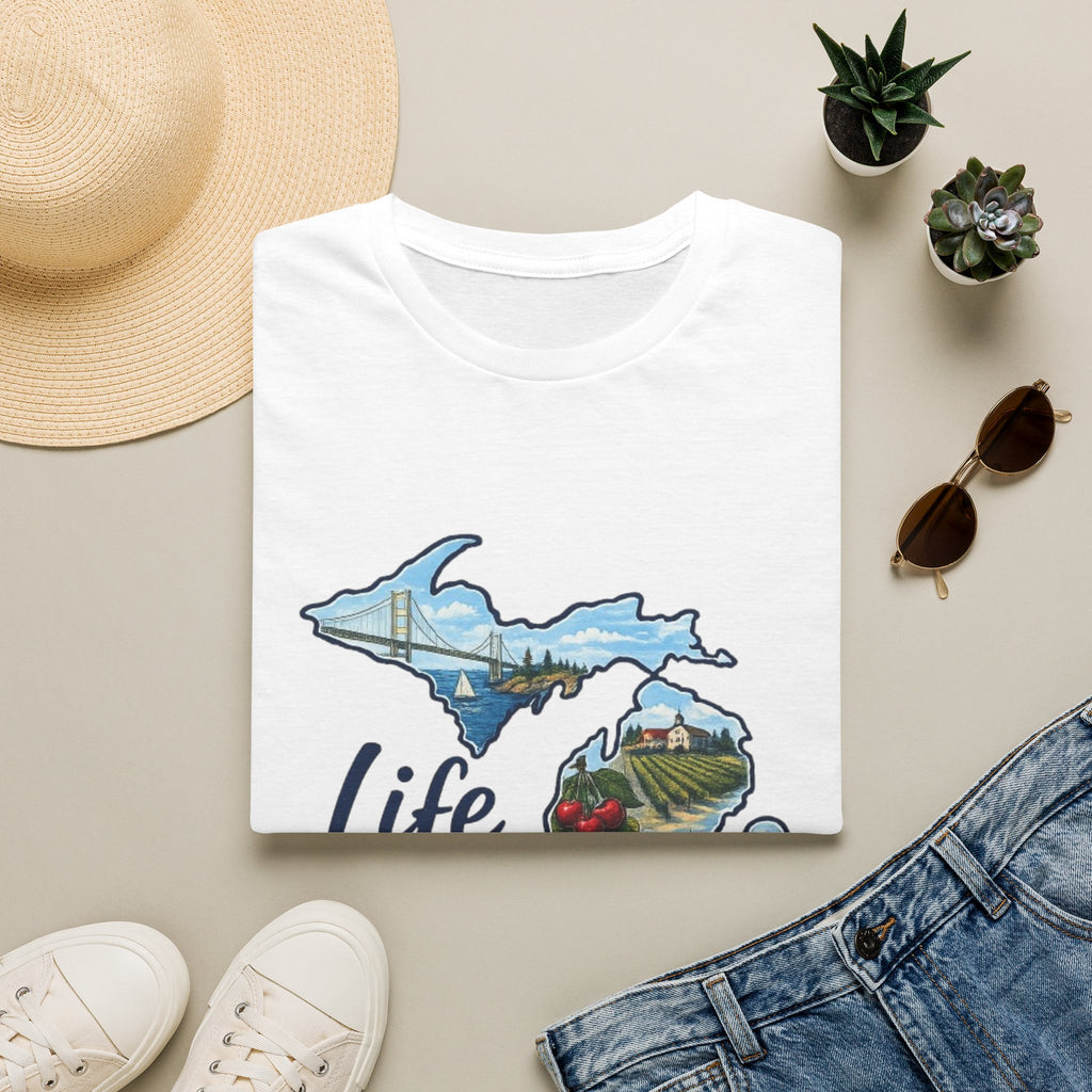 Life in the Mitten Michigan T-Shirt — Scenic State Pride Tee