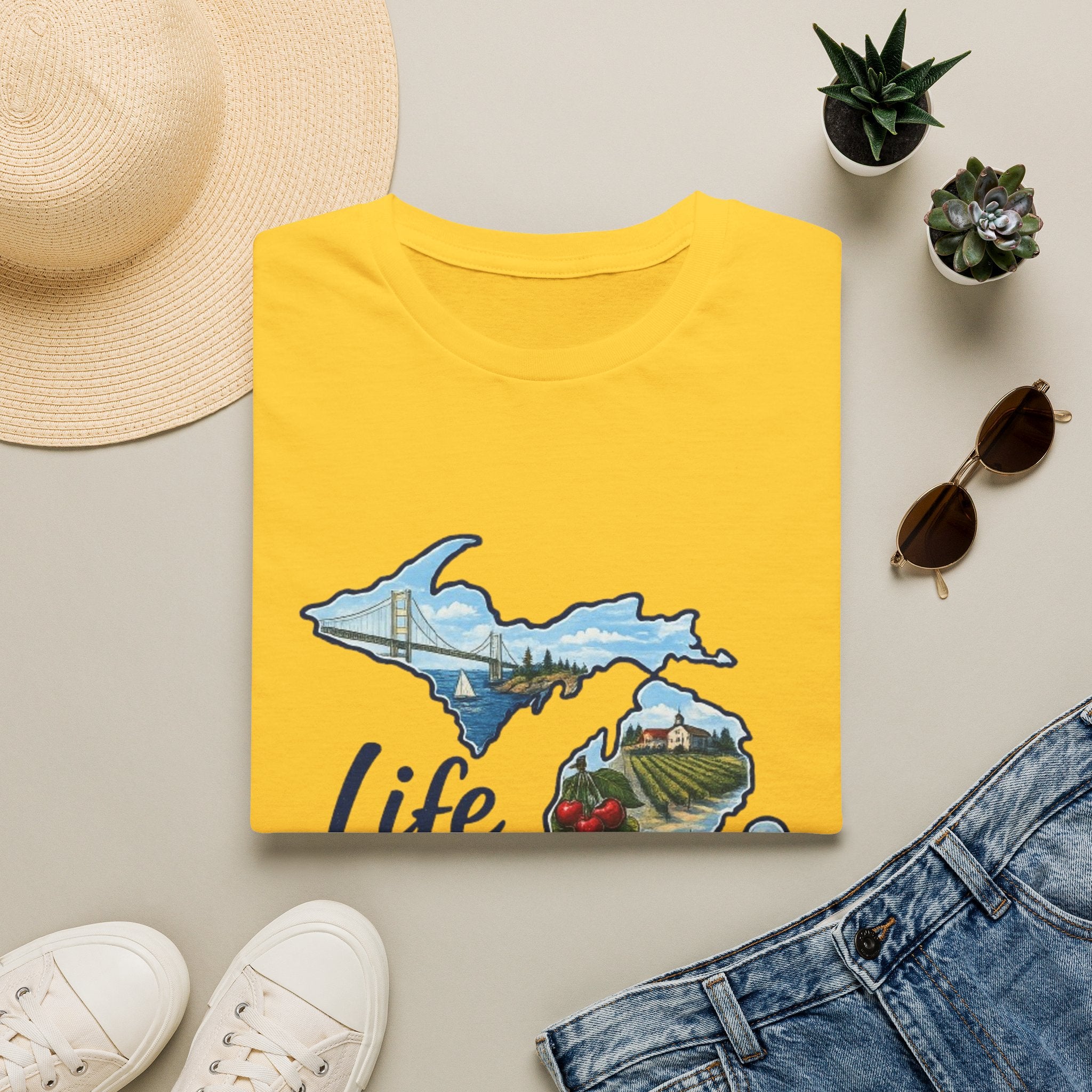 Life in the Mitten Michigan T-Shirt — Scenic State Pride Tee