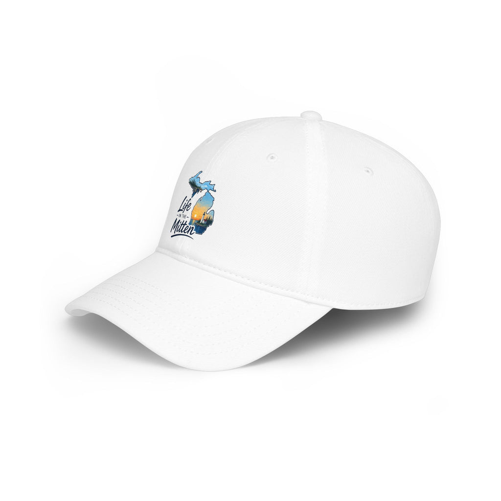 Life in the Mitten Cap — Michigan Map Sunset Baseball Hat