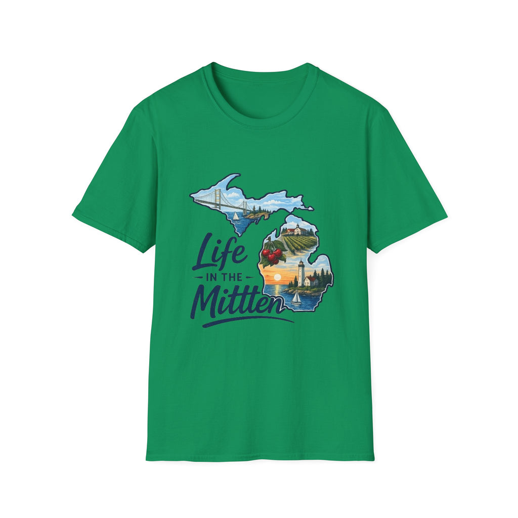 Life in the Mitten Michigan T-Shirt — Scenic State Pride Tee