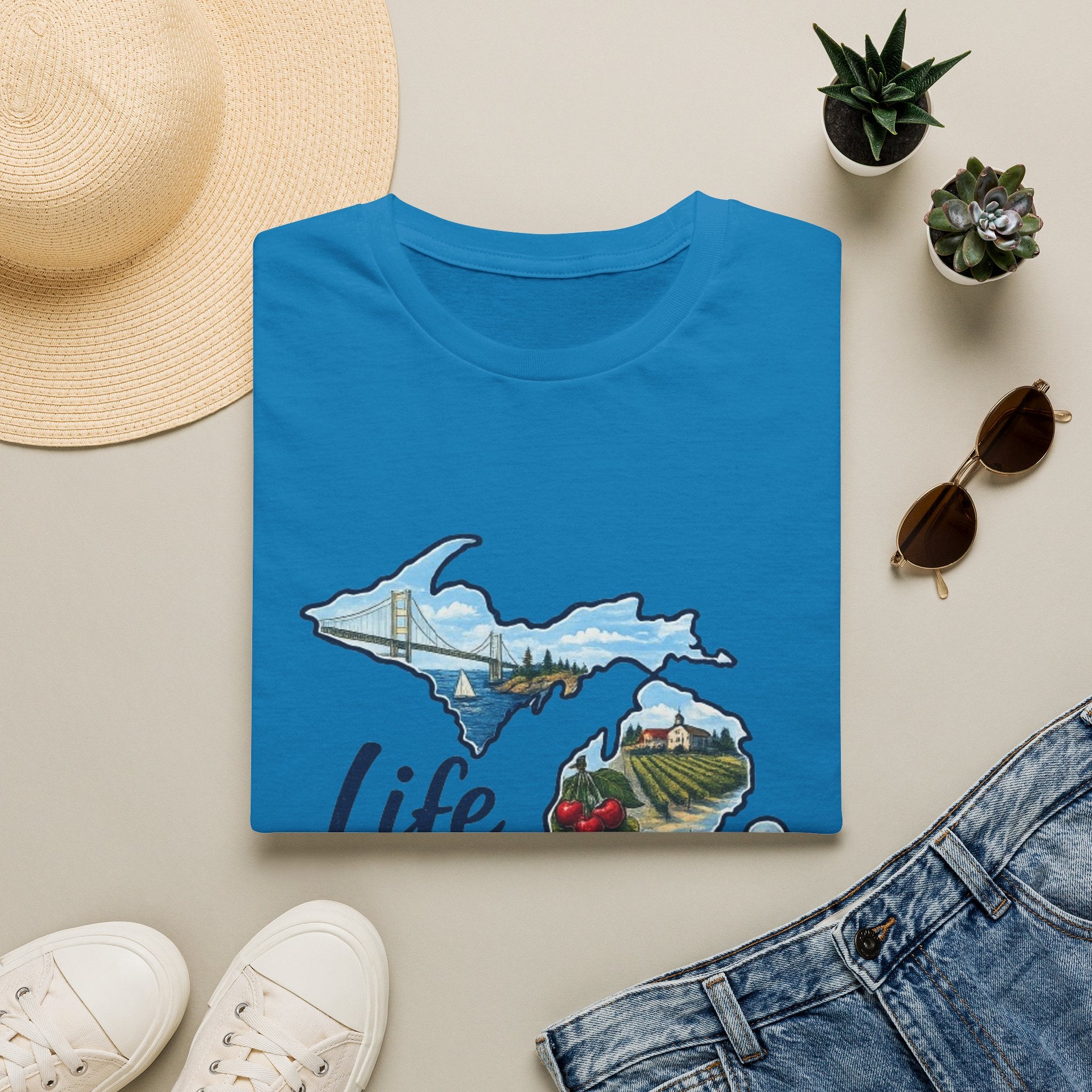 Life in the Mitten Michigan T-Shirt — Scenic State Pride Tee