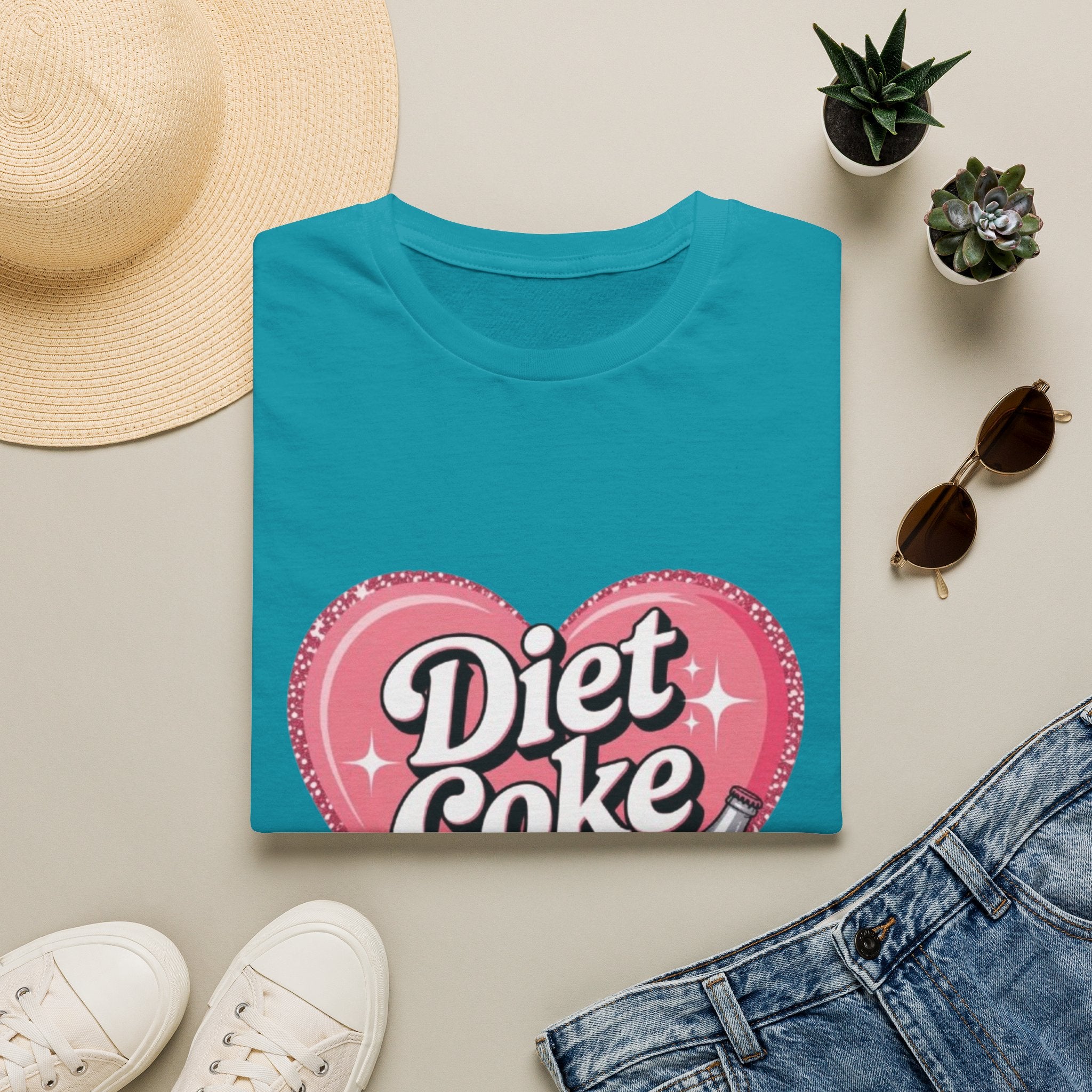 Diet Coke Girl T-Shirt — Retro Pink Heart Logo Tee for Soda Lovers