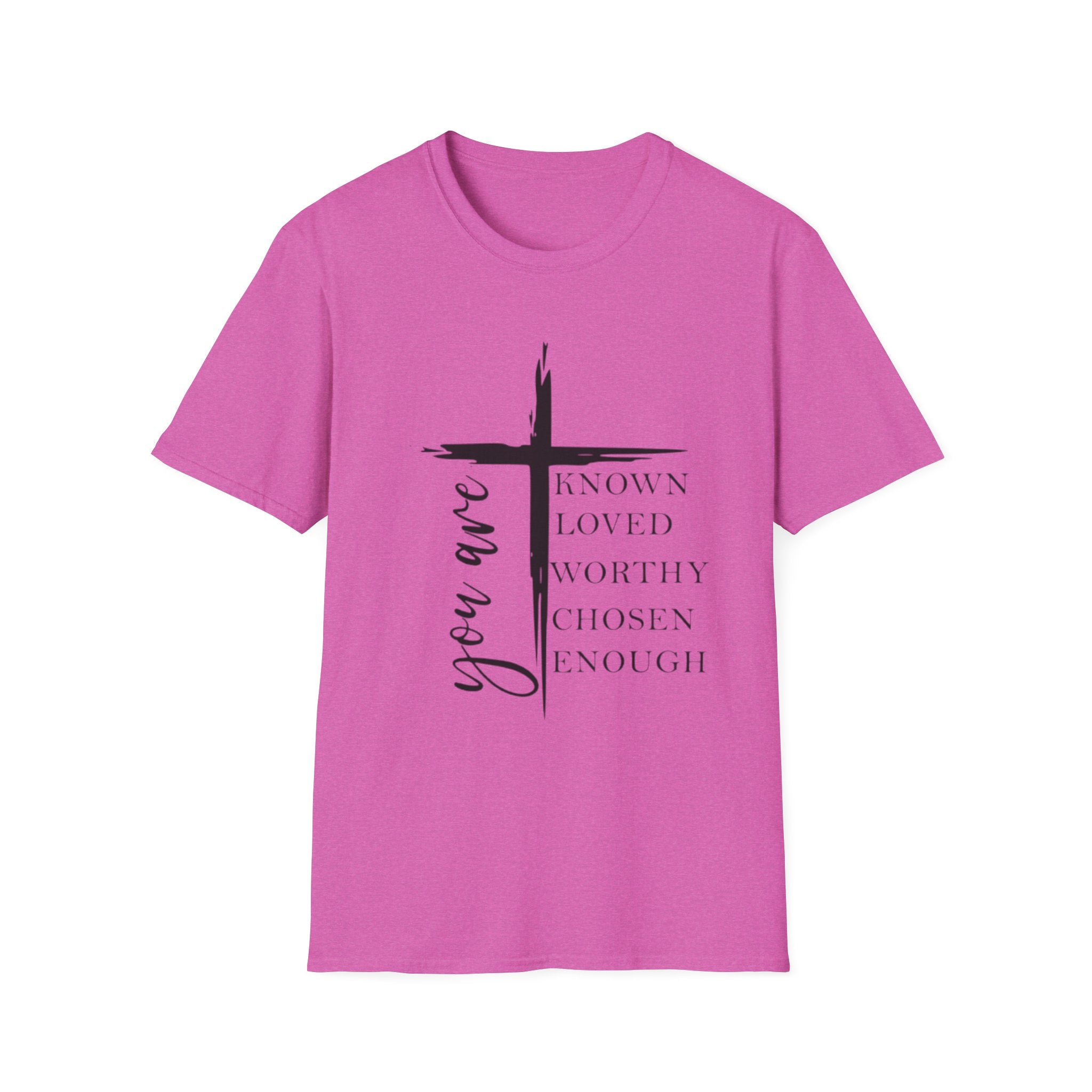 Christian Cross 'You Are' Inspirational T-Shirt — Known, Loved, Worthy, Chosen, Enough