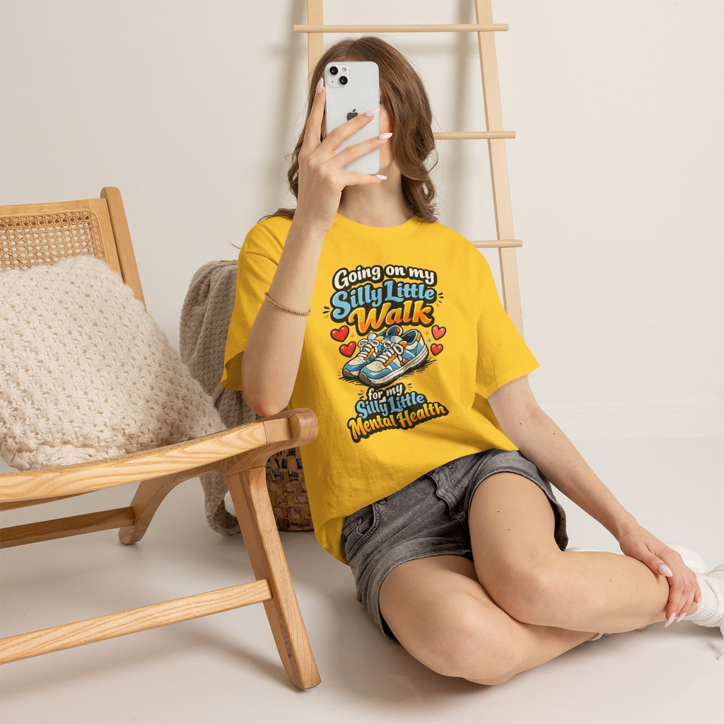 Mental Health Walk T-Shirt — "Going on My Silly Little Walk" Graphic Tee