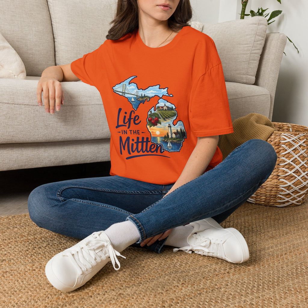 Life in the Mitten Michigan T-Shirt — Scenic State Pride Tee
