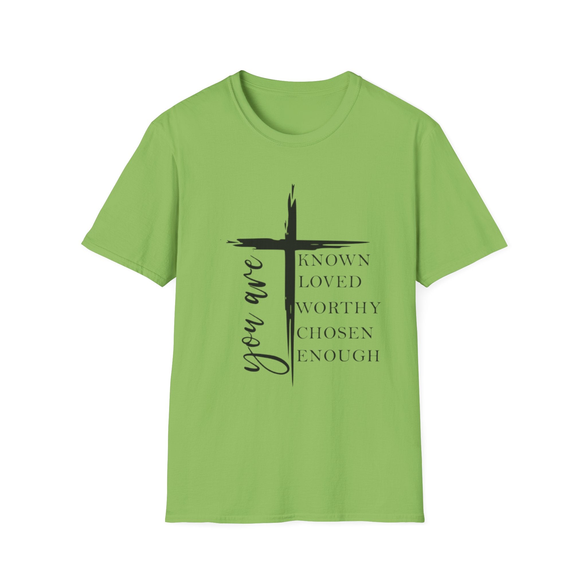 Christian Cross 'You Are' Inspirational T-Shirt — Known, Loved, Worthy, Chosen, Enough