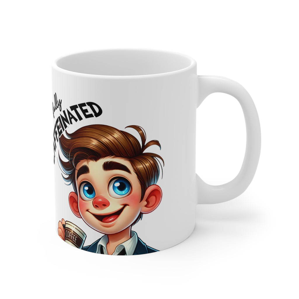 Coffee Mug — "Before Coffee, Fully Caffeinated" Grumpy Morning Cartoon Mug