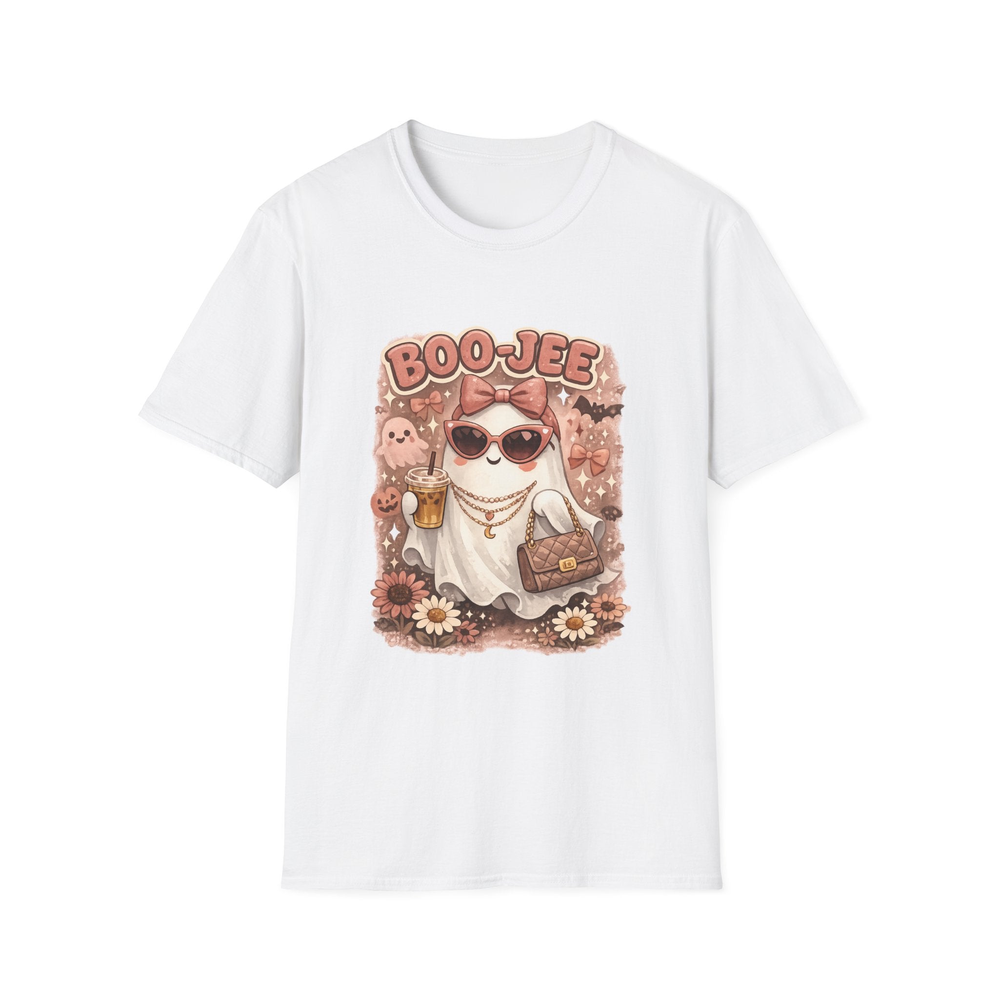 Boo-Jee Cute Ghost Graphic T-Shirt — Retro Halloween Kawaii Tee