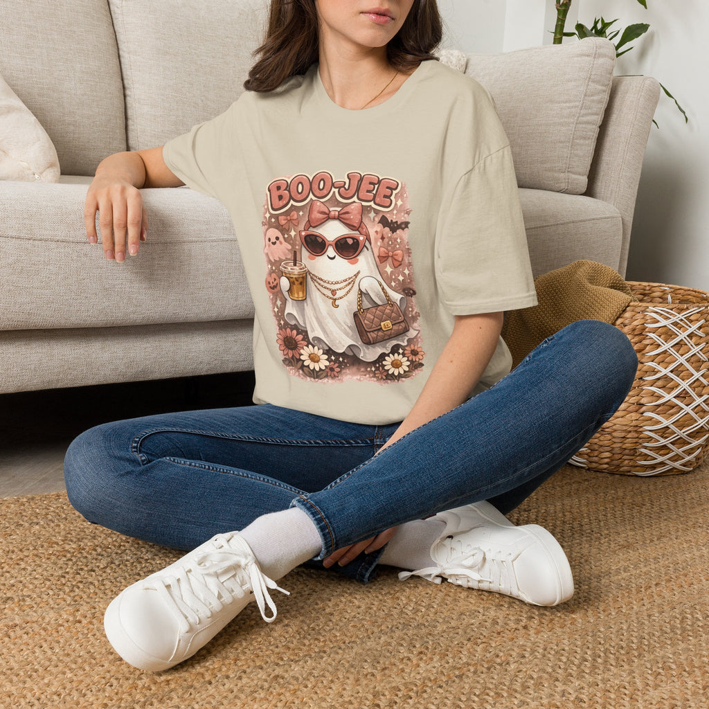 Boo-Jee Cute Ghost Graphic T-Shirt — Retro Halloween Kawaii Tee