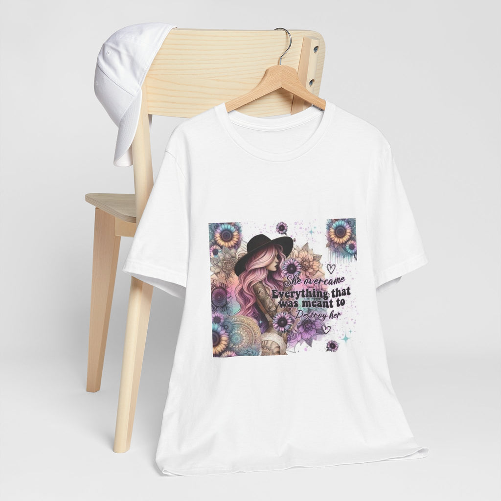 Inspirational Boho Tee — "She Became Everything That Was Meant to Be" Graphic Shirt