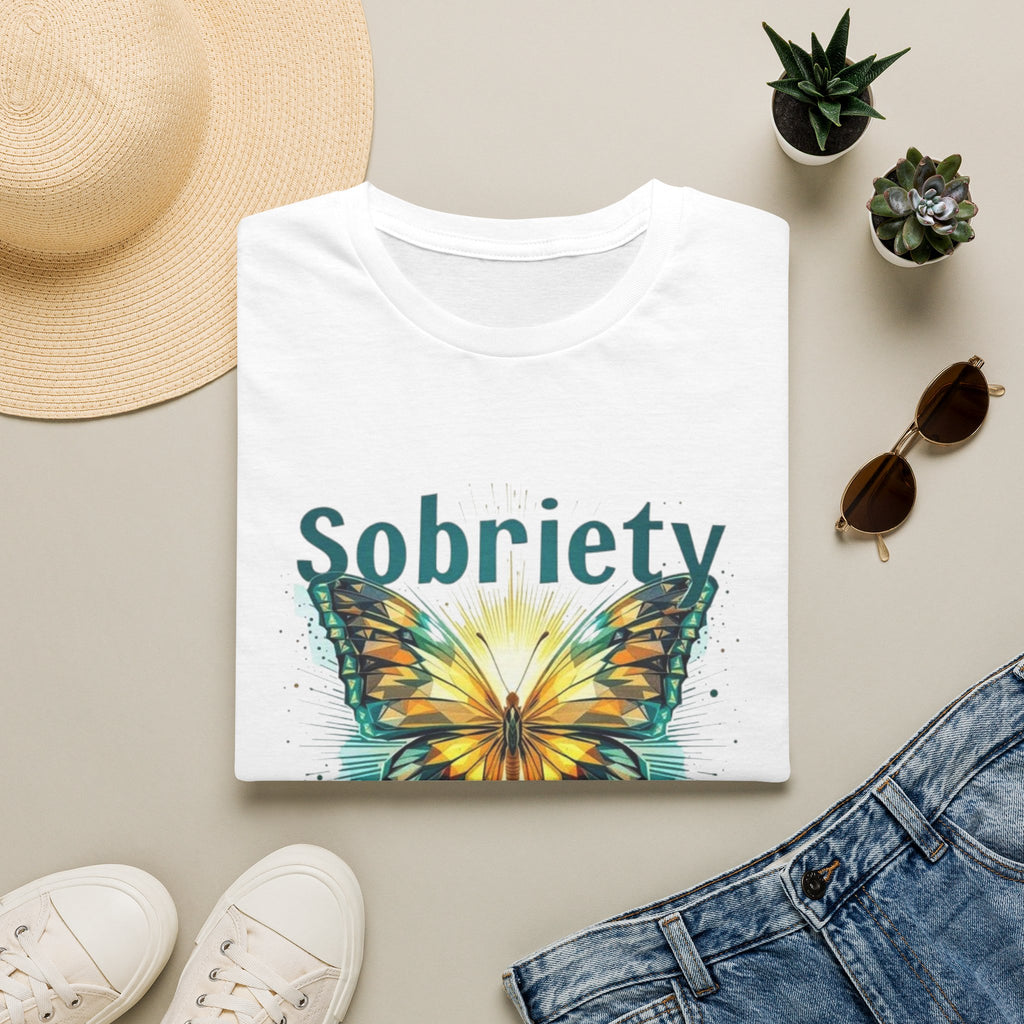 Sobriety Transforms Everything T-Shirt — Butterfly Recovery Tee