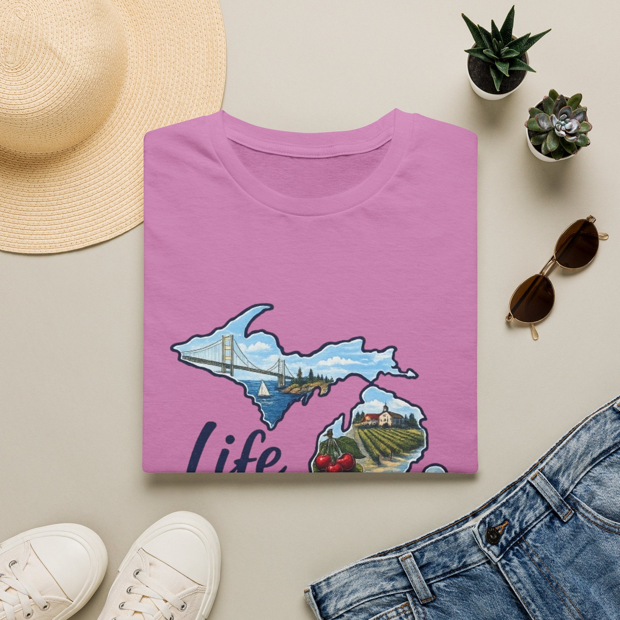 Life in the Mitten Michigan T-Shirt — Scenic State Pride Tee