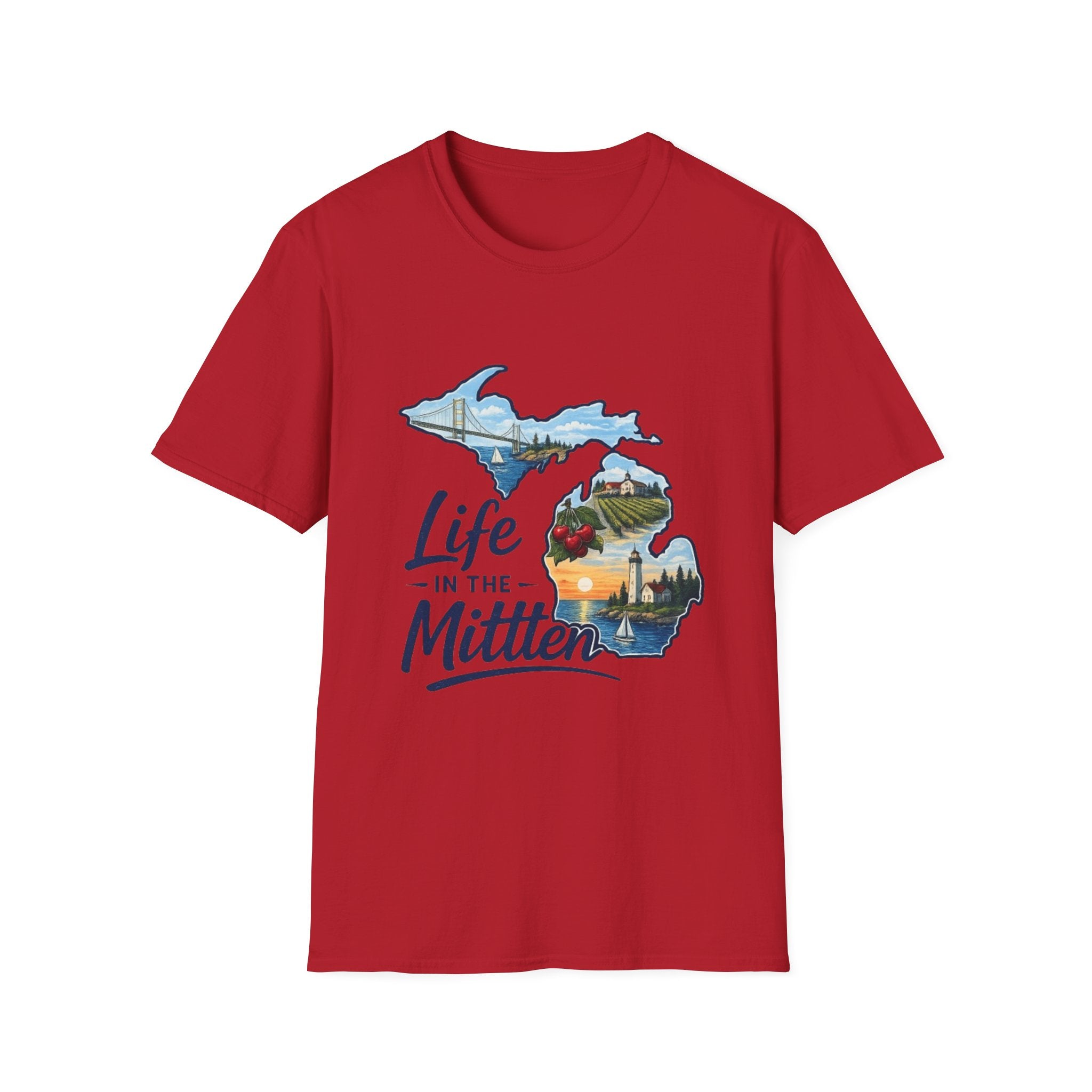 Life in the Mitten Michigan T-Shirt — Scenic State Pride Tee