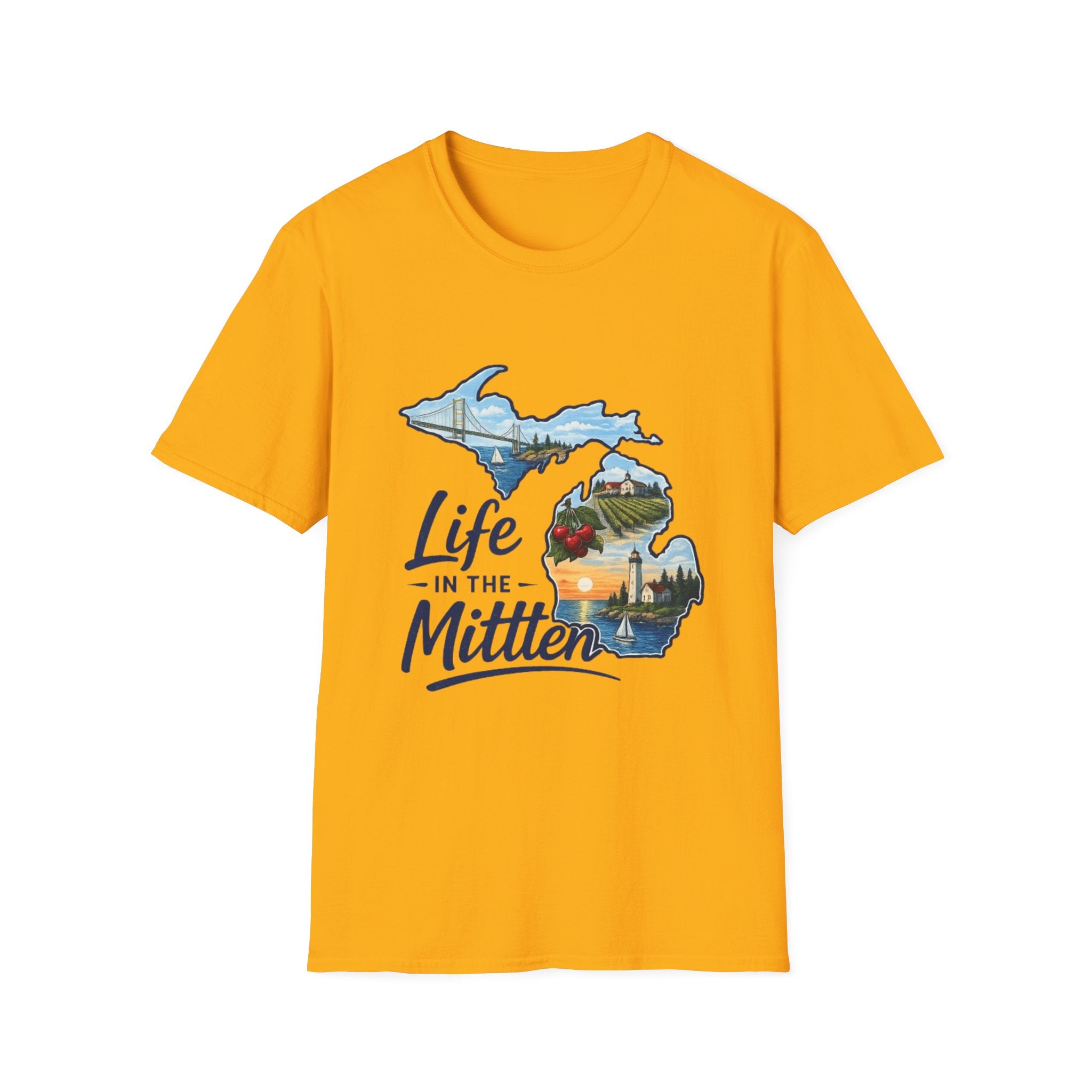 Life in the Mitten Michigan T-Shirt — Scenic State Pride Tee