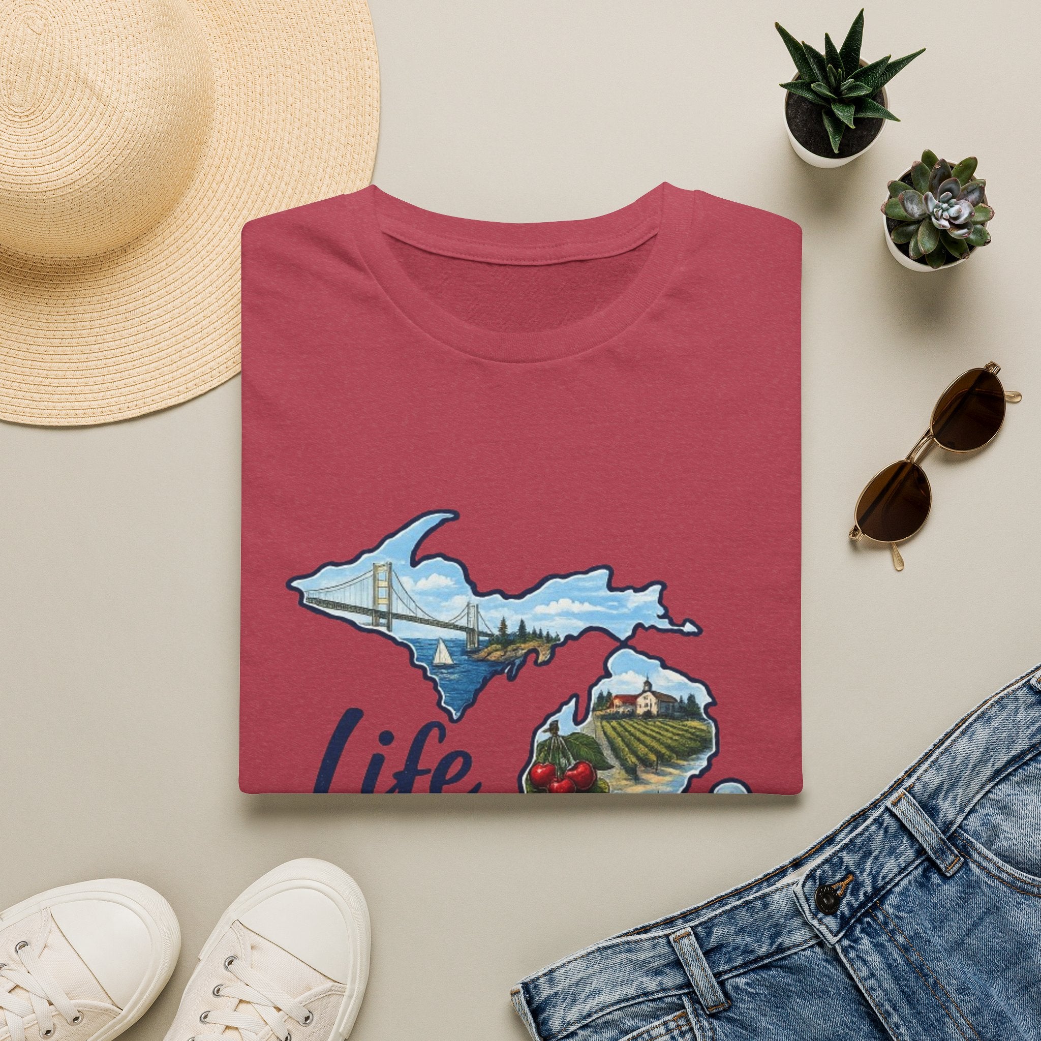 Life in the Mitten Michigan T-Shirt — Scenic State Pride Tee