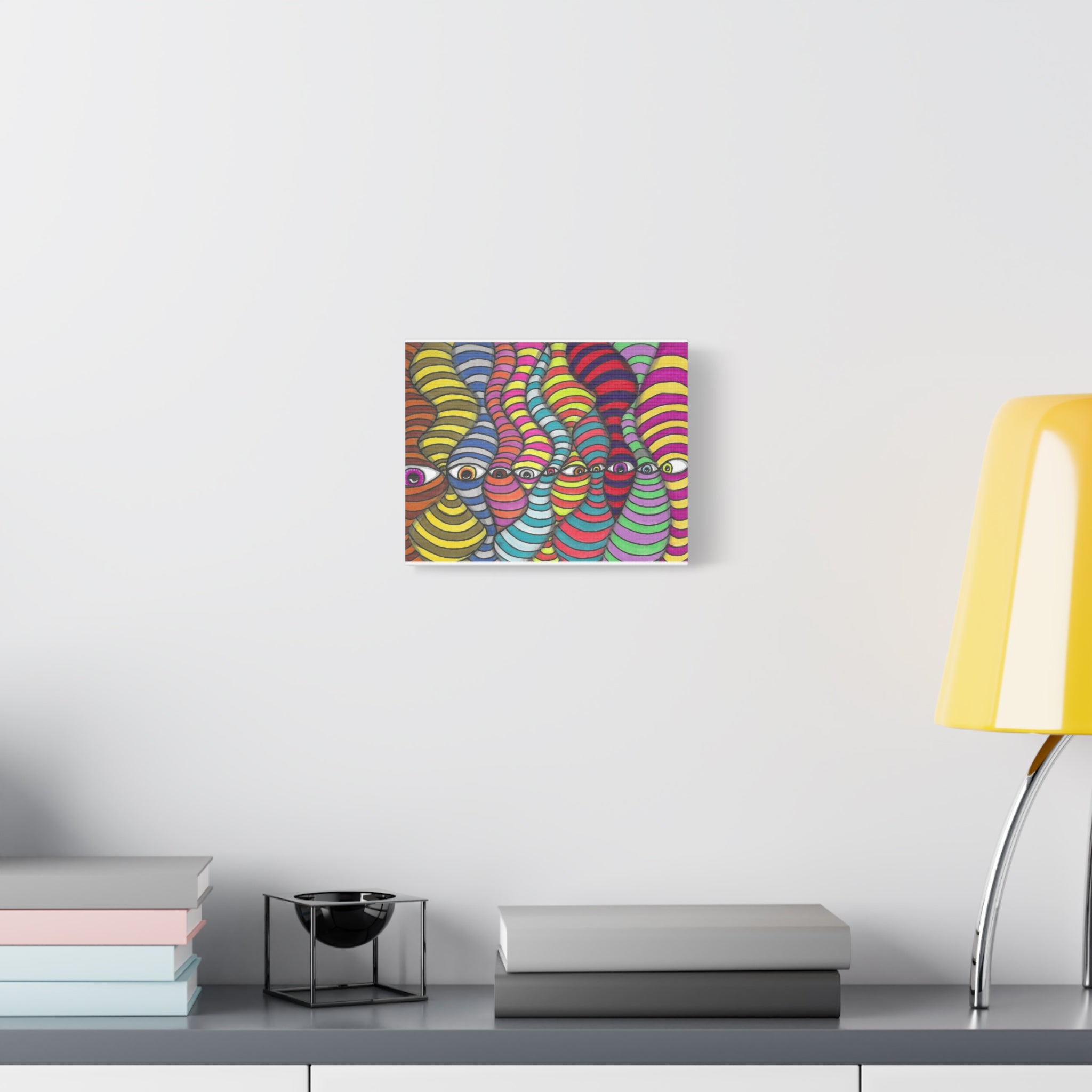 Psychedelic Striped Faces Canvas