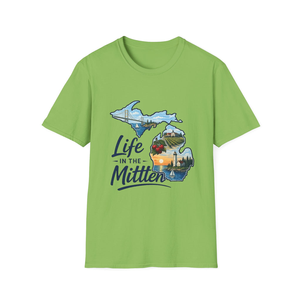 Life in the Mitten Michigan T-Shirt — Scenic State Pride Tee
