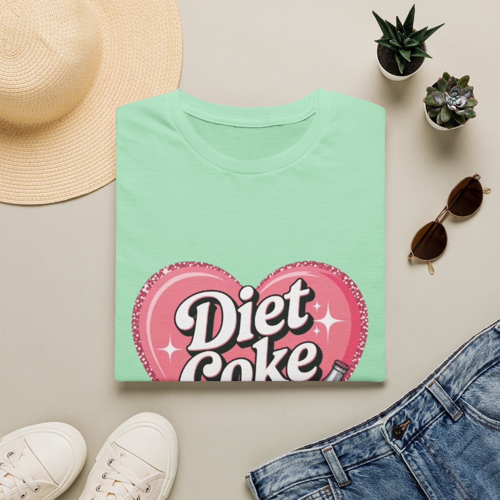Diet Coke Girl T-Shirt — Retro Pink Heart Logo Tee for Soda Lovers
