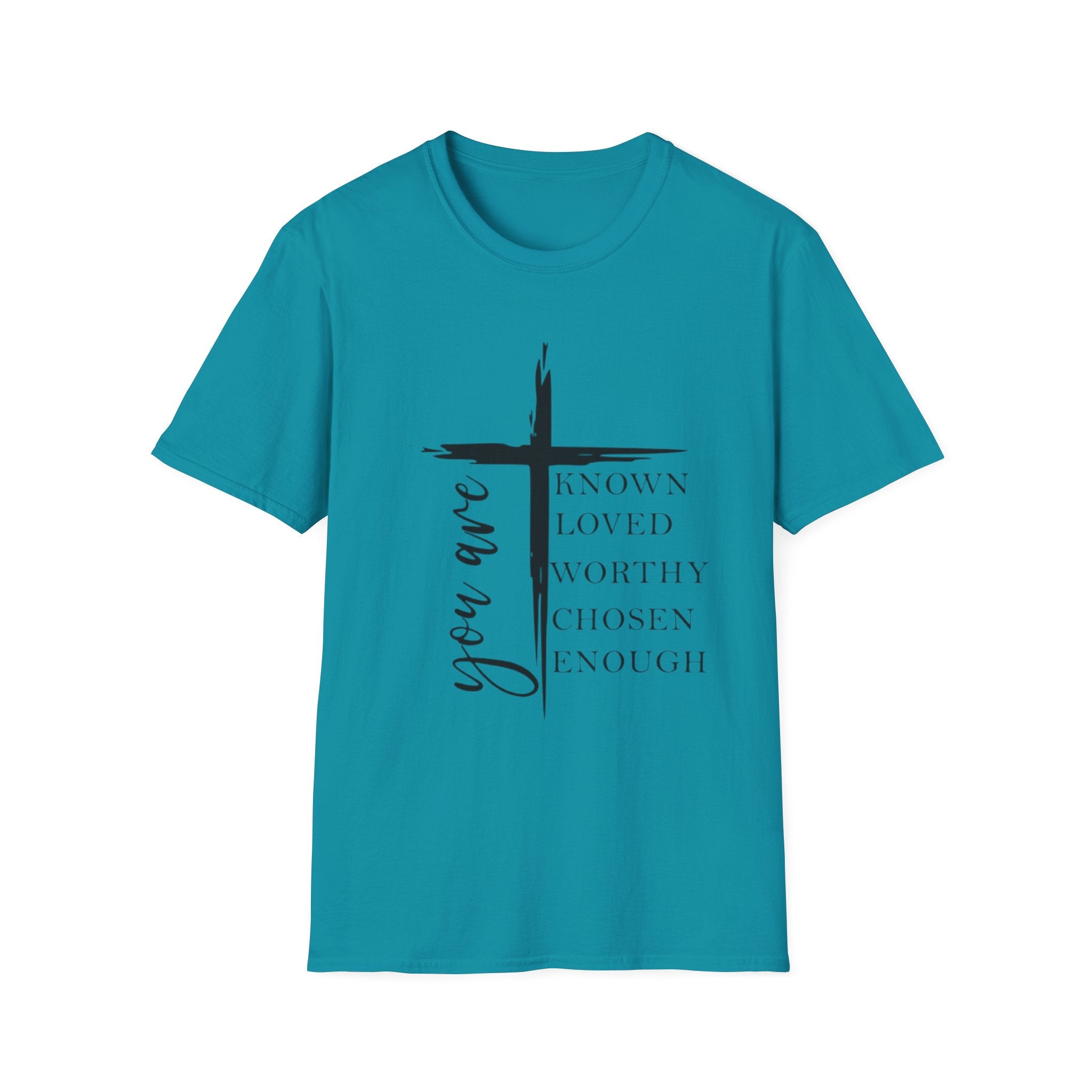 Christian Cross 'You Are' Inspirational T-Shirt — Known, Loved, Worthy, Chosen, Enough