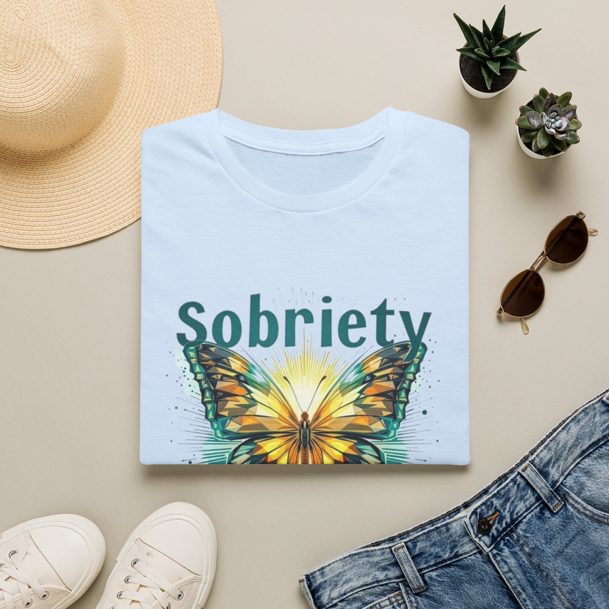 Sobriety Transforms Everything T-Shirt — Butterfly Recovery Tee