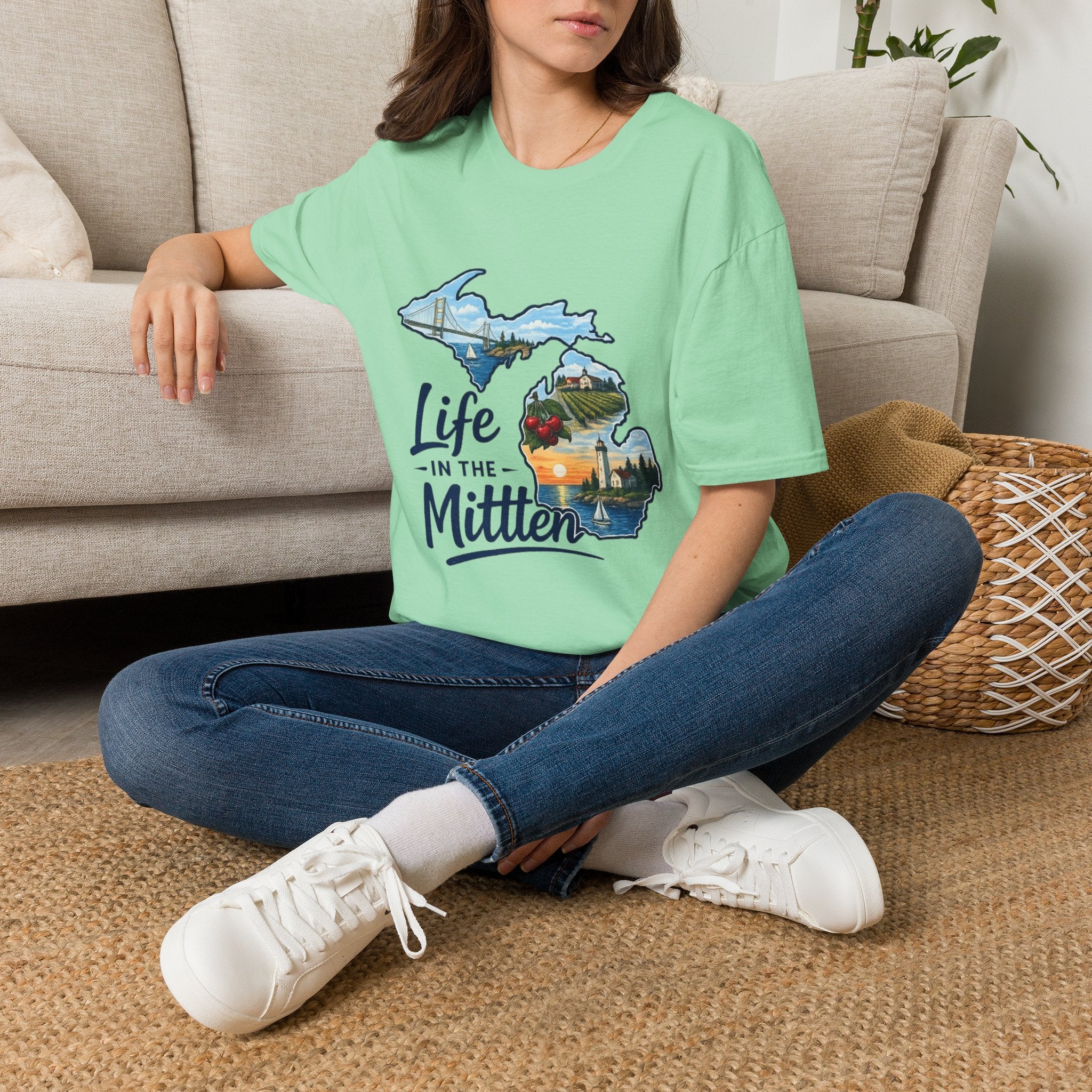 Life in the Mitten Michigan T-Shirt — Scenic State Pride Tee