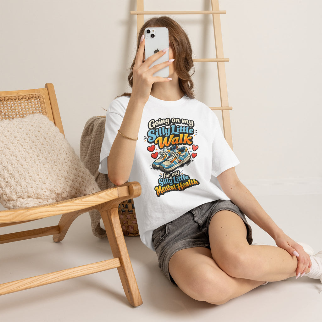Mental Health Walk T-Shirt — "Going on My Silly Little Walk" Graphic Tee