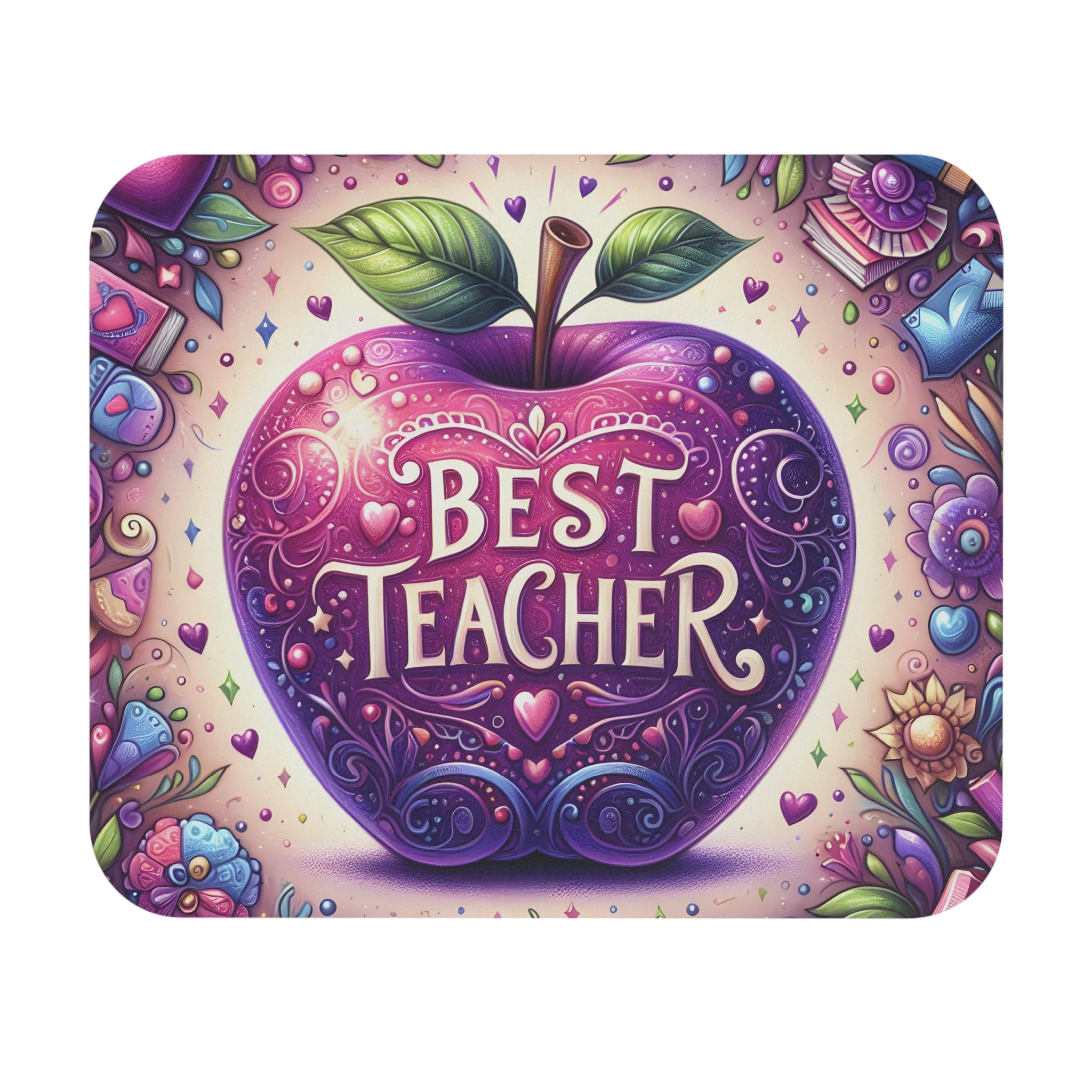 Best Teacher Apple Mouse Pad — Colorful Appreciation Gift for Educators