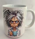 Double sided BEFORE COFFEE 11oz white mug