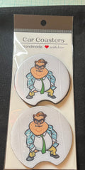 Car Coasters set of two - Chris Farley