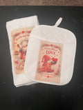 Towel and Hot Pad - Love Gnomes